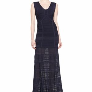 EUC HERVE LEGER Bandage Gown Mirian Pacific Blue